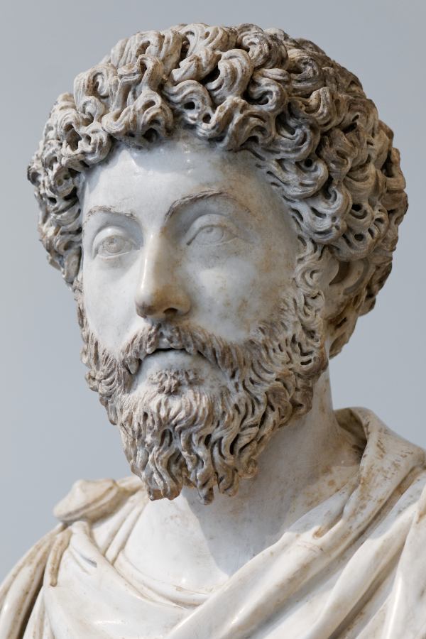 Portrait of Emperor Marcus Aurelius. Roman artwork of the Antonine period